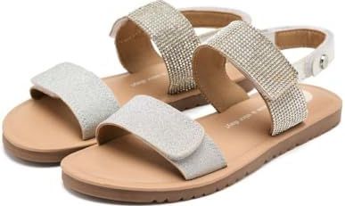 GIOSEPPO Ludington Platte sandalen voor meisjes, zilver, maat 26, Foema gorro graduación, 26 EU