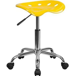 Flash Furniture Bureaustoel, plastic, oranje-geel, 38,1 x 43,18 x 65,41 cm