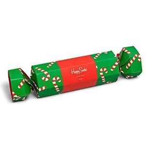 Happy Socks Candy Cane Holiday Cracker, Kleurrijke en Leuke, Sokken voor Dames en Heren, Groente-Rood 2 paar (36-40)