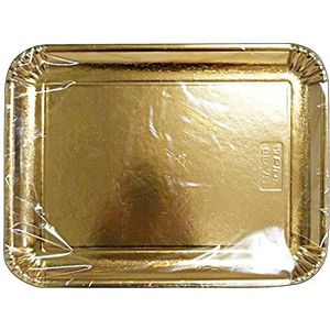Set 40 dienblad papier rechthoekig goud 31 x 42 cm. * 2 stuks 63076. Reservoir voor de keuken.