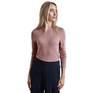 Street One Dames turtleneck shirt, bloemblaadjes roos, 42