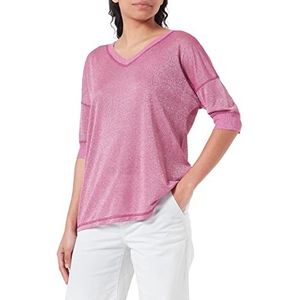 Geox Dames W T-Shirt, fuchsia rood met LUR, S, fuchsia rood met luur, S