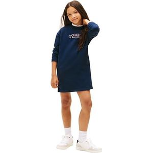 Tommy Hilfiger Tommy Puff Flower HWK Jurk LS KG0KG0KG08946 Sweatshirt Jurk voor meisjes, blauw (Dark Night Navy), 3 jaar, Blauw (Donker Nacht Marine), 3 jaar