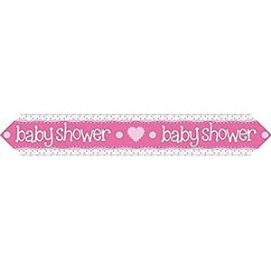 9ft Banner Baby Shower Roze Holografische Dot