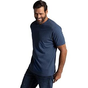 JP1880 Heren, V-hals, tot 8XL T-shirt, Blue Sage Melange, XL