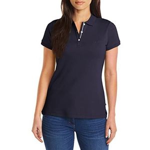 Nautica Women's 3-Button Short Sleeve Breathable 100% Cotton Polo Shirt, Navy, XX-Large