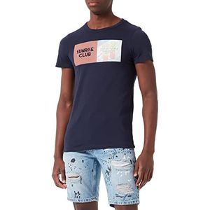 TOM TAILOR Denim Uomini T-shirt met fotoprint 1031133, 10343 - Night Sky Blue, XS