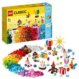 LEGO Classic Feestset, Constructie Speelgoed om te Delen met Familie, Set voor Kinderen en Volwassenen, Inclusief 12 Bouwbare Minifiguurtjes, waaronder een Teddybeer, Clown, Eenhoorn en Piñata 11029