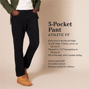 Amazon Essentials Heren Athletic-fit 5-Pocket Stretch Twill Pant,Zwart,35W / 28L