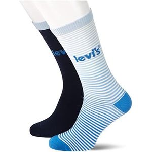 Levi's Logo Stripe Sock Classic (Pack van 2), Blauw Combo, 36-38 EU