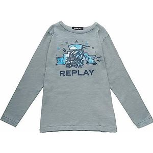 Replay T-shirt voor jongens, 673 Foggy Grey, 16 Jaren