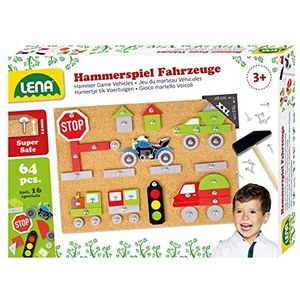 Lena Hamertje Tik Kinderspel - Voertuigen - 64-delig - Geschikt voor kinderen vanaf 3 jaar