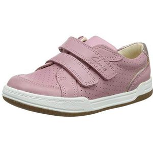 Clarks Fawn Solo T Sneakers voor meisjes, roze, 26 EU