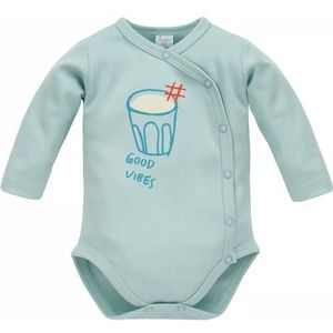 Pinokio Bodysuits voor babyjongens, lange mouwen, buttoned ondergoed, Mint Orange Flip, 62