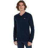 Tommy Jeans - Pullover - Donkere Nacht Navy - V-hals - Heren