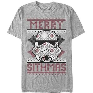 Star Wars Uniseks Sith Sweater Organic T-shirt met korte mouwen, grijs (melange grey), XXL