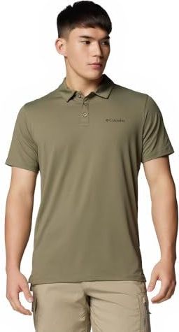 Columbia Men's Tech Trail Utility Polo, Technical Polo Shirt, Stone Green, XXL