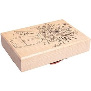 Rayher Stempels hout ""Ein struiken für dich"", 7 x 10 cm, houten stempel voor het vormgeven van kaarten, enveloppen, geschenken, motiefstempel, boterstempel 29249000