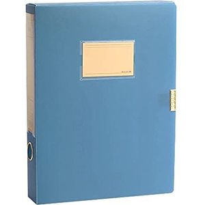 KEYWANTS Premium verzameldozen 5,5 cm breed, A4-archiefdoos met klittenbandsluiting en ruglabel, aktendoos om te leren op kantoor (eendelig, blauw, 18 stuks)