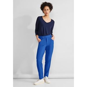 Street One Dames Tapered Leg Punto Di Roma Hw Broek, Fresh Intense Gentle Blue, 40W x 28L