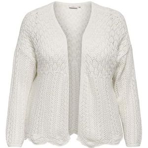 Carnola - 7/8 Life KNT Noos Open Cardigan - Cloud Dancer - Gebreide Jas