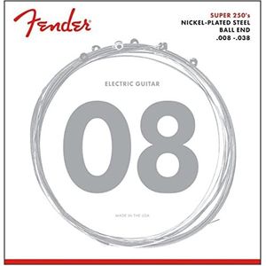 Fender Super 250 Gitaar Snaren, Vernikkeld Staal, Ball End, 250XS Meters .008-.038, (6)