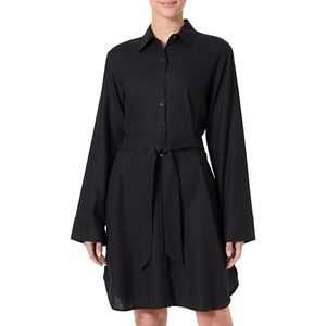 EMPORIO ARMANI Kaftan van linnenmix voor dames, zwart, L, Zwart, L