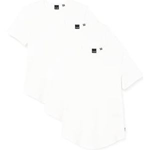 Only & Sons T-shirt voor heren, wit/Detail:wit, set van 3 stuks, XS