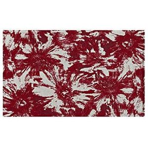 BIANCHERIAWEB Tapijt voor woonkamer, velours, antislip, motief bloem, kleur Suardi rood