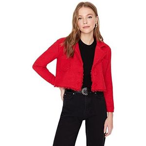 Trendyol Regular overhemden voor dames, rechte lange mouwen, rood, 42