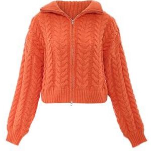 myMo Dames Sookie coltrui polyester zwart maat XS/S sweater, oranje, XS
