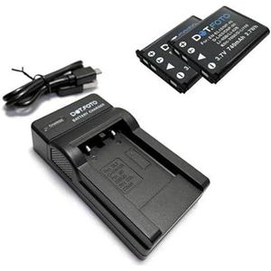 Dot.Foto NP-45, NP-45a, NP-45s Premium 740mAh Batterij (x2) & USB Batterijlader voor Fujifilm