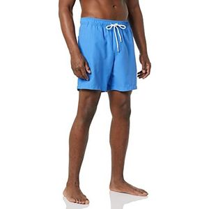 Amazon Essentials Men's Sneldrogende zwembroek met binnenbeenlengte van 18 cm, Blauw, S
