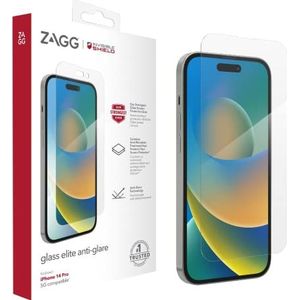 ZAGG InvisibleShield Glass Elite Screen Protector voor iPhone 14 Pro, anti-glans, schokbestendig, smudgeproof, krasbestendig, anti-microbieel, (helder)