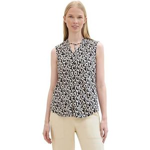 TOM TAILOR Damesblouse, 32148 - Zwart Small Abstract Design, 42