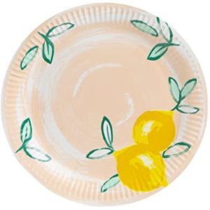 Talking Tables Pack van 12 Citrusvruchten Citroen Tropische Papieren Borden | Milieuvriendelijk, Recyclebaar en Wegwerp Feestservies voor zomer, buiten dineren in de tuin, picknick, BBQ, Roze, 23