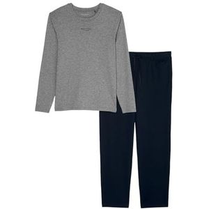 Marc O´Polo Mix & Match Long Pyjama voor heren, pyjamaset, grijs/donkerblauw, L