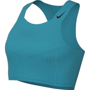 Nike Dames Top W Nk Dfadv Aroswft Crop, Rapid Teal/Black, DM8728-443, 2XL
