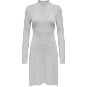 ONLDEE Hazel L/S Zip Dress NCA KNT, lichtgrijs gem., L