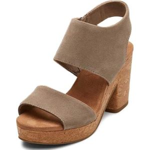 TOMS Dames Mallorca sandaal met plateauzool, Dune Suede, 37 EU