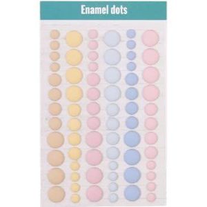 Craftelier - Enamel Dots Vintage pastelkrijt | mini-stickers met parelglans-afwerking voor decoratie van scrapbooking-projecten en knutselwerk | incl. 72 kleuren