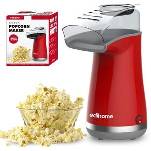 Edihome, Popcornmachine, elektrisch, palomiter, 1200 W, incl. doseerlepel, palomiter, popcorn in 2 minuten, popcorn (Rood)