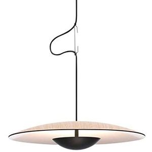 Hanglamp met LED-oppervlak, 20,8 W, met diffuser van geperst hout, met regeling door Dali-systeem, model Ginger 60, eiken, 60 x 60 x 11,8 cm (Referentie: A662-058)