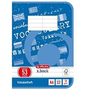 Herlitz 413682 woordenschrift A6, 32 vellen, liniatuur 53, FSC mix, 10 stuks