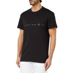 Calvin Klein Jeans Heren Logo Herhaal Tee S/S Gebreide Tops, zwart., S