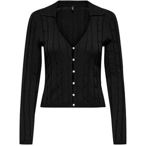 Onlmeddi Ls Pearl Polo Button Card KNT, zwart, S