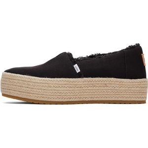 TOMS Valencia-platform voor dames, Zwart Canvas, 37.5 EU