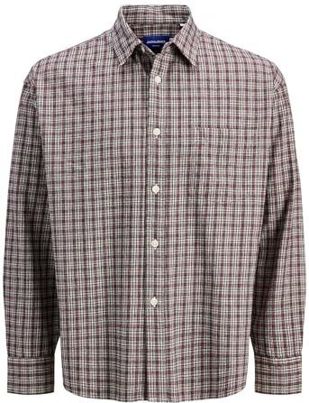 JACK & JONES Overhemd  robijnrood / zwart / wit