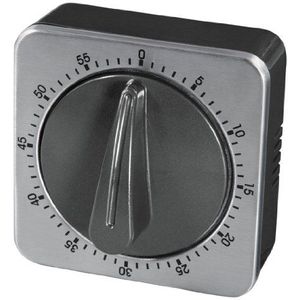 Xavax 95303 analoge korte tijdmeter met timerfunctie, eierwekker, roestvrij staal, zilver