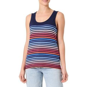Armor Lux Gestreepte tanktop 10 kleuren ronde hals lichtgewicht katoen dames, Multicol Cornugallia Seal, L